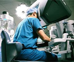 Physician using robotic technology